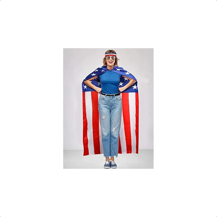 American Flag Costume Cape, Sunglasses & Flag Headband