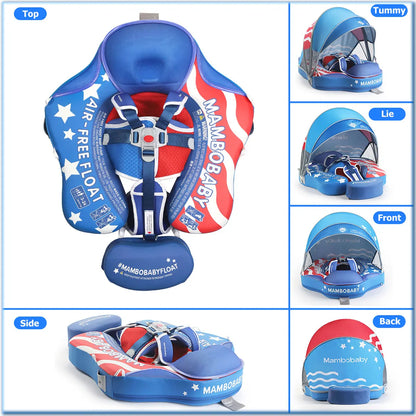 US Flag - Baby Pool Float & Adjustable Canopy