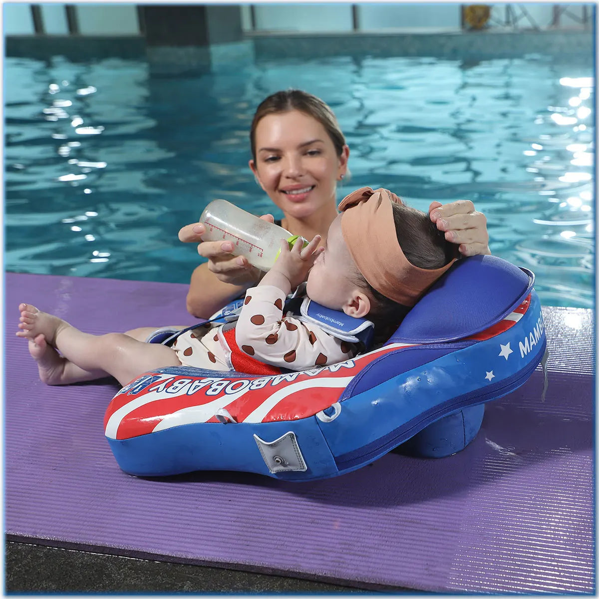 US Flag - Baby Pool Float & Adjustable Canopy