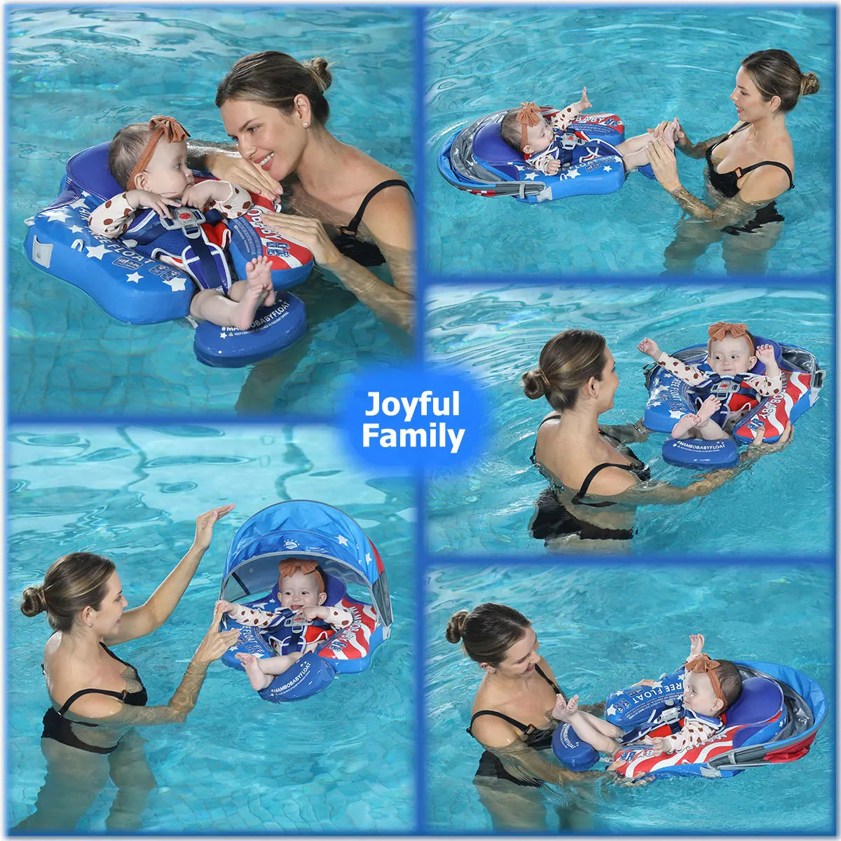 US Flag - Baby Pool Float & Adjustable Canopy