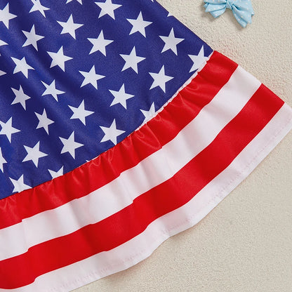 Girls' Fourth of July Outfit with Matching Headband