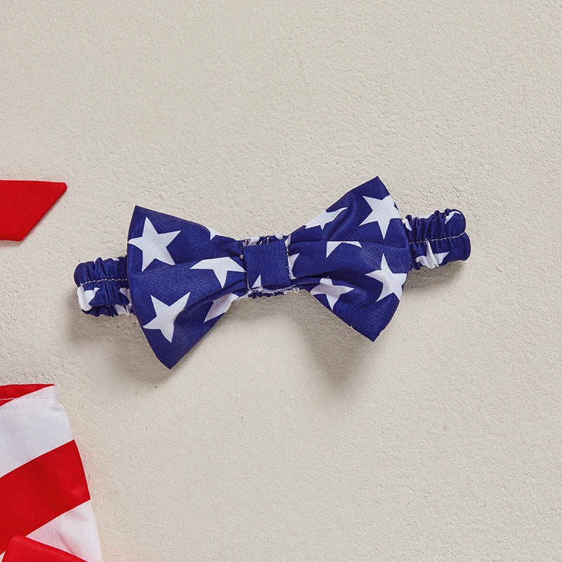 Girls' Fourth of July Outfit with Matching Headband