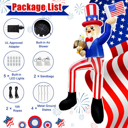 Independence Day - Uncle Sam, Eagle & Flag for Decorations