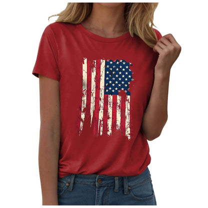 American Flag & Star T-Shirt For Women`s