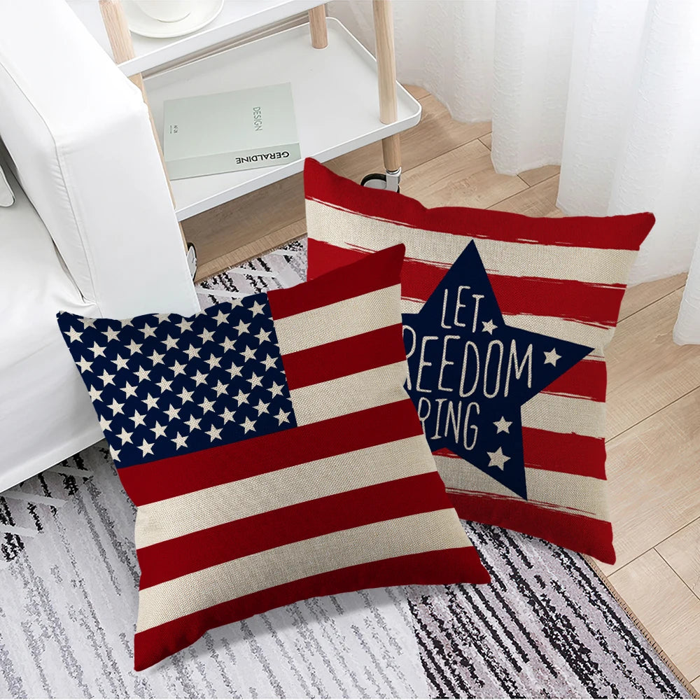 Throw Pillow Cover – Independence Day Decor