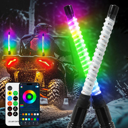 LED Lighted Flagpole Antenna Whips