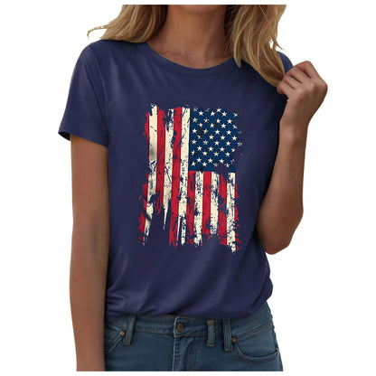 American Flag & Star T-Shirt For Women`s