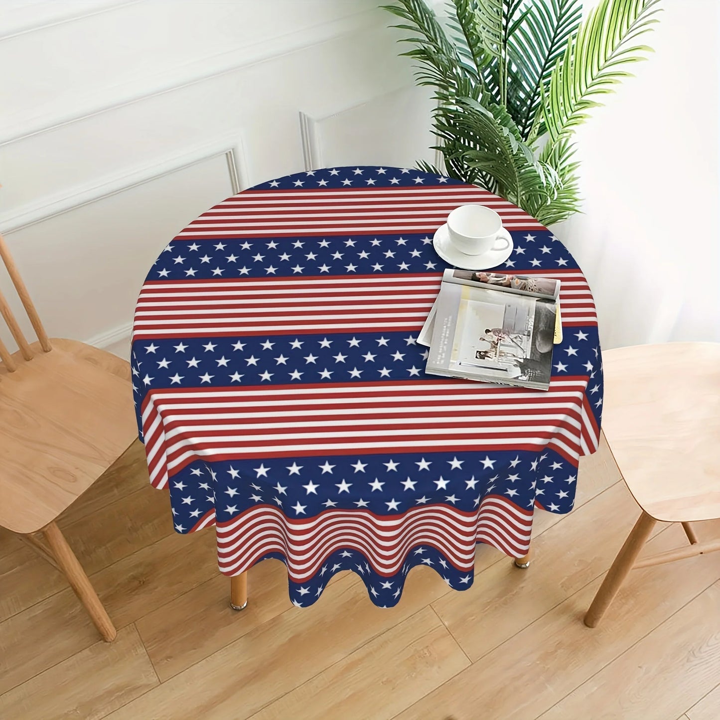 Independence Day Starry Round Tablecloth