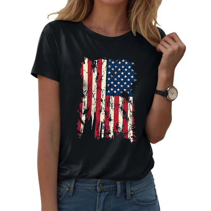American Flag & Star T-Shirt For Women`s