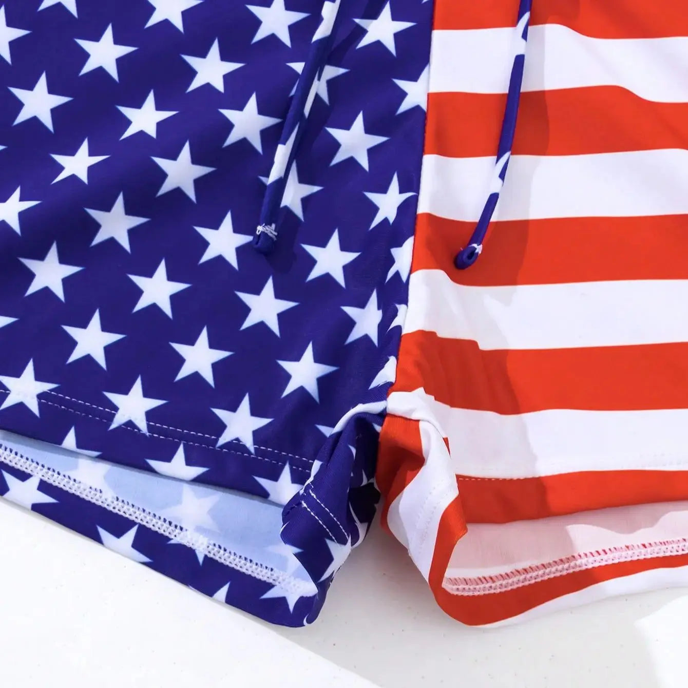 American Flag Print Beach Two-Piece Swimwear