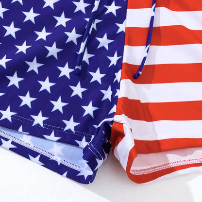 American Flag Print Beach Two-Piece Swimwear