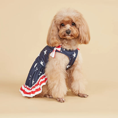 American Flag Stars Printed Sundress For Your Puppy