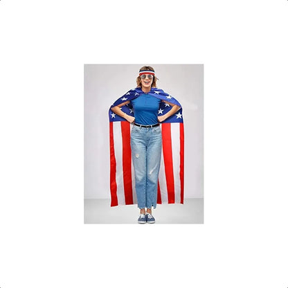American Flag Costume Cape, Sunglasses & Flag Headband