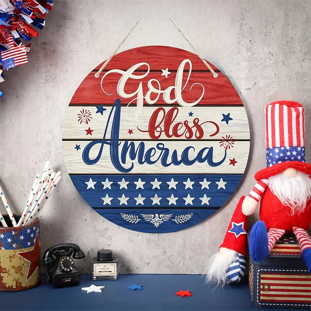 Patriotic "Welcome" Sign – Wall Decor