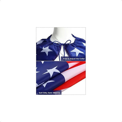 American Flag Costume Cape, Sunglasses & Flag Headband
