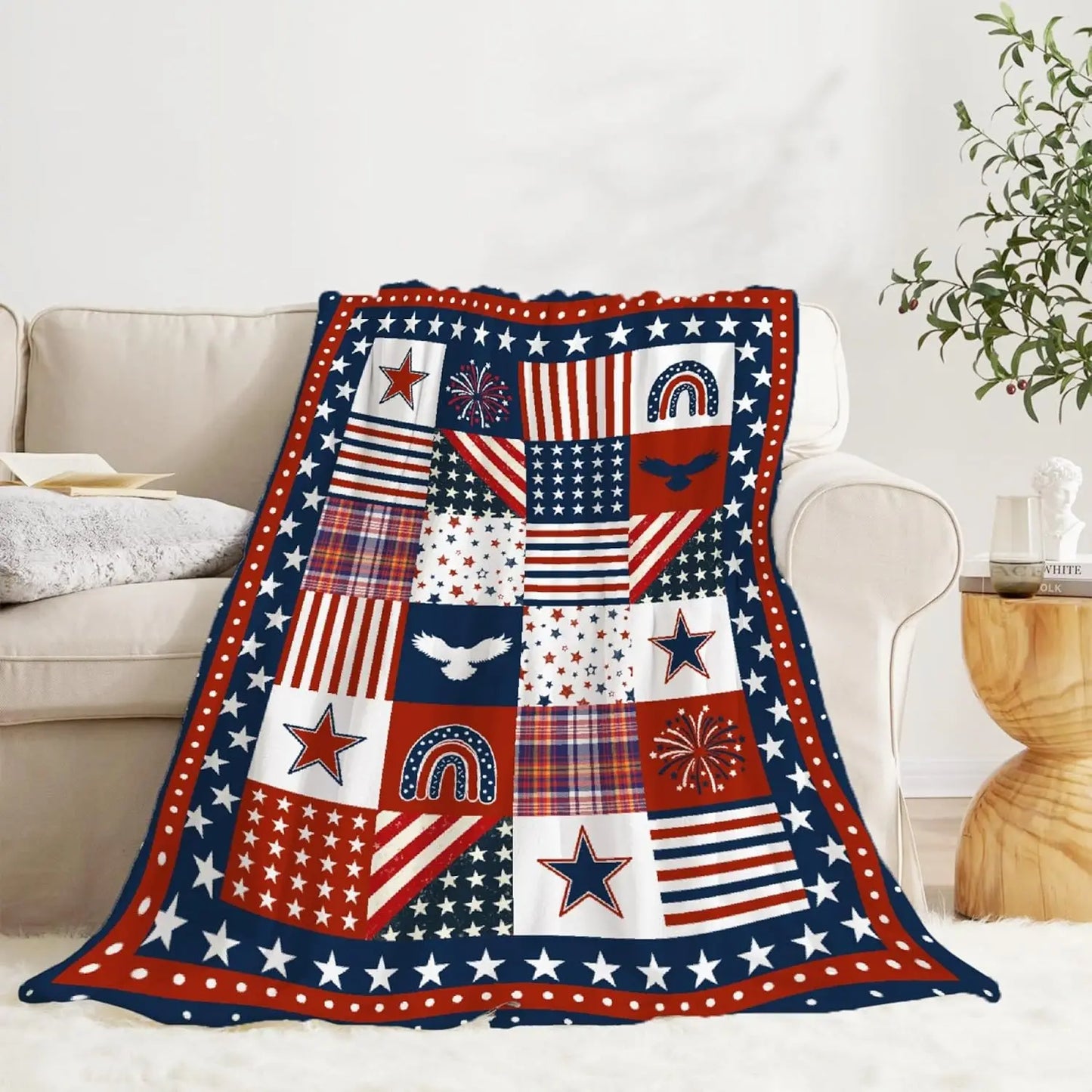 USA Flag & Star Design Blanket