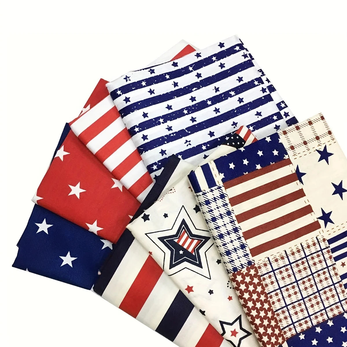 American Flag Printed Fabric Squares