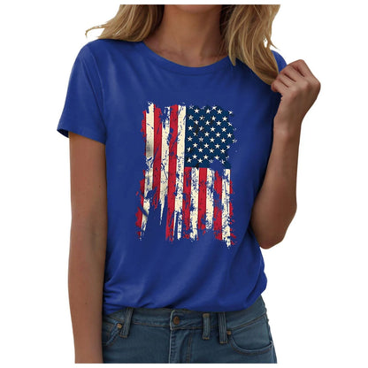 American Flag & Star T-Shirt For Women`s