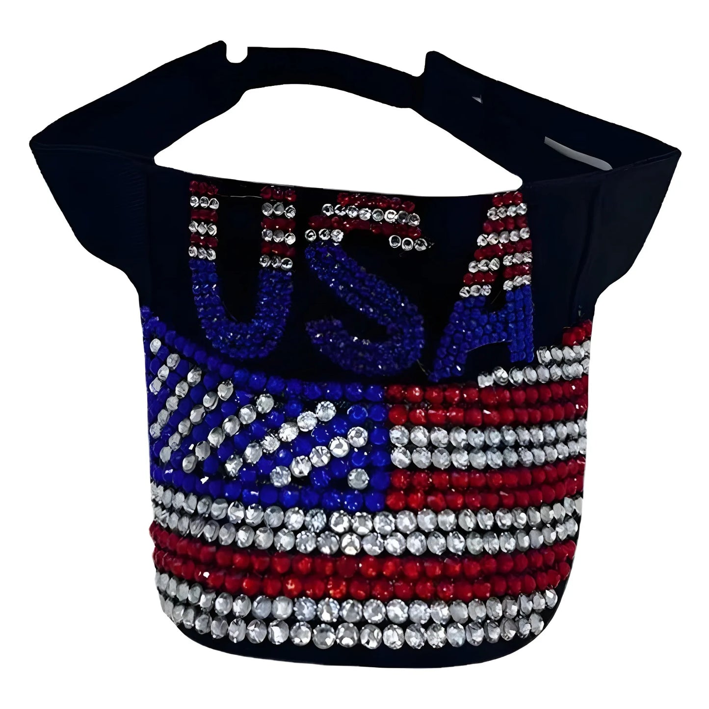 Patriotic Rhinestone Sun Visor for Women