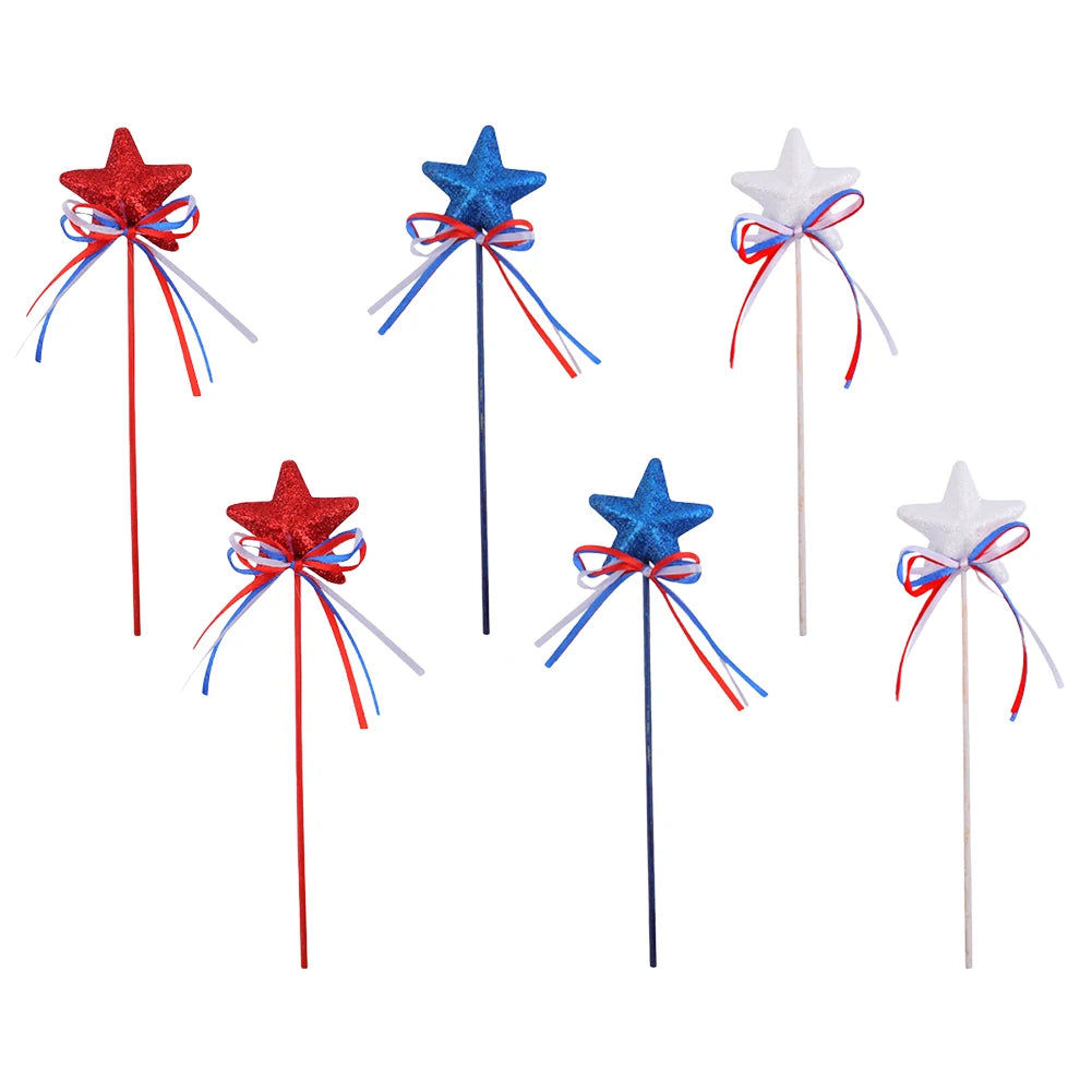 Independence Day - Glitter Table Centerpiece Decor, Foam Stem Sticks