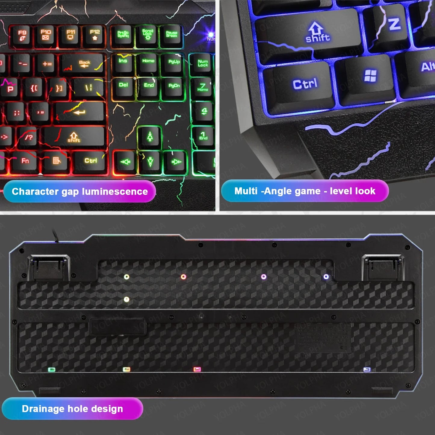 Rainbow Glow Gaming Keyboard & Mouse