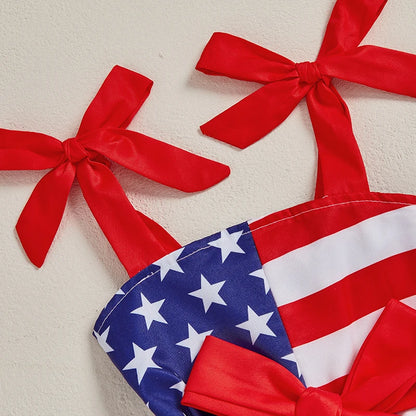 Girls' Fourth of July Outfit with Matching Headband