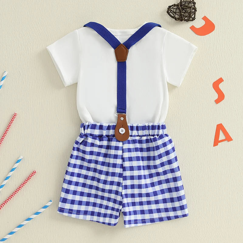 American Flag Toddler Dress Denim Outfit