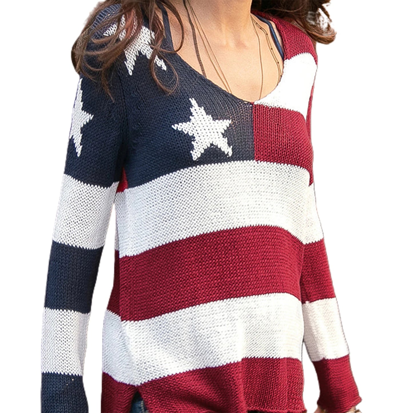 American Flag Women's Knit Top