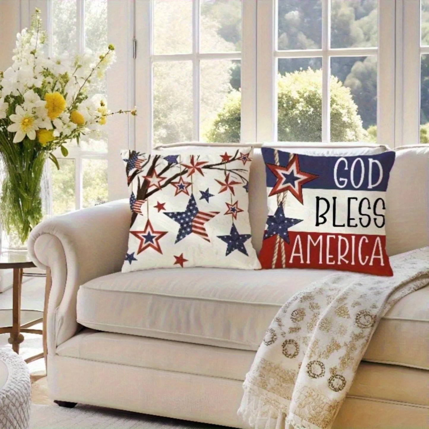 American Flag- Star & Stripes Pillow Cover