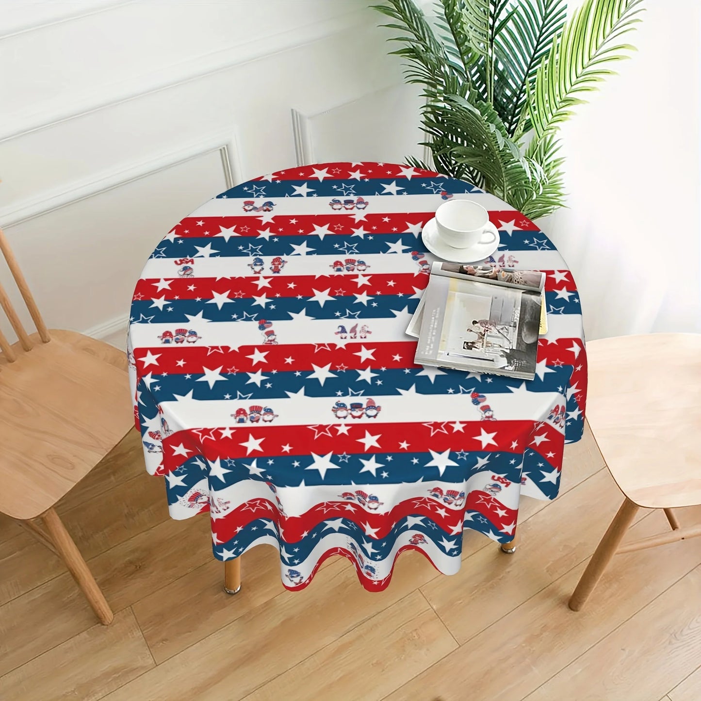 Independence Day Starry Round Tablecloth