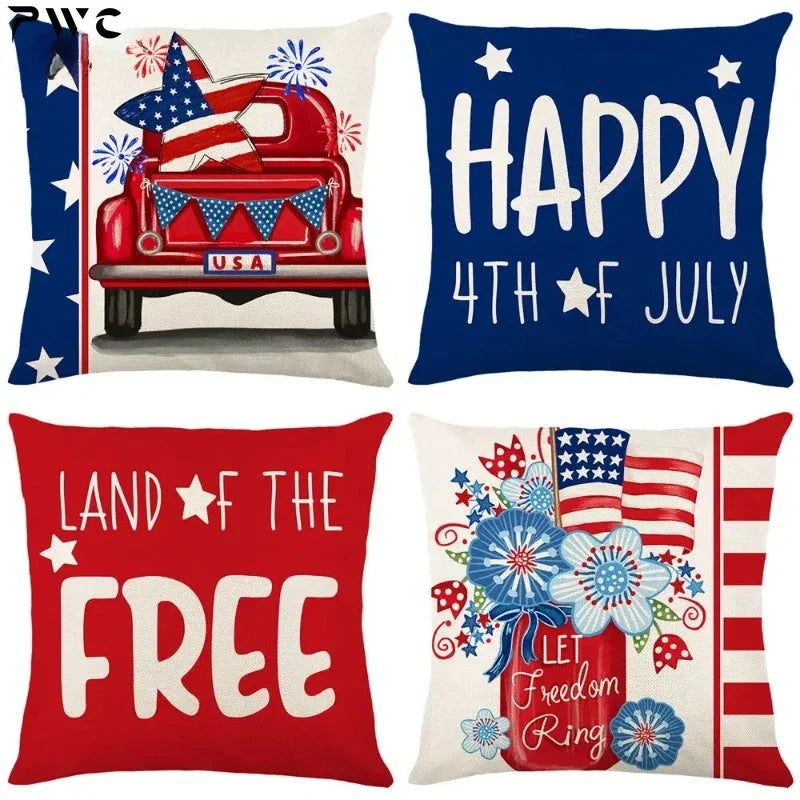 Square Cushion Cover for Independence Day