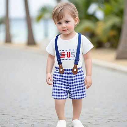 American Flag Toddler Dress Denim Outfit