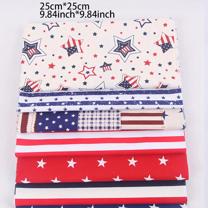 American Flag Printed Fabric Squares