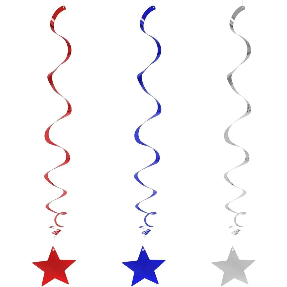 Red, White, and Blue Star Cartouche Ornaments Hanging Banner