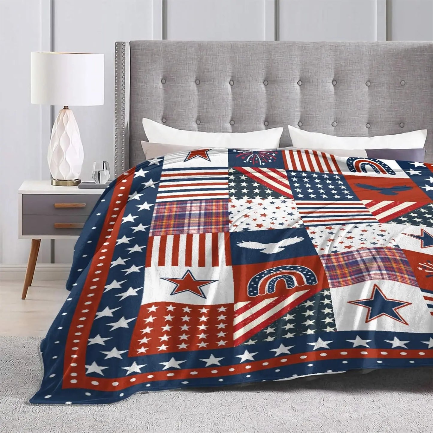 USA Flag & Star Design Blanket