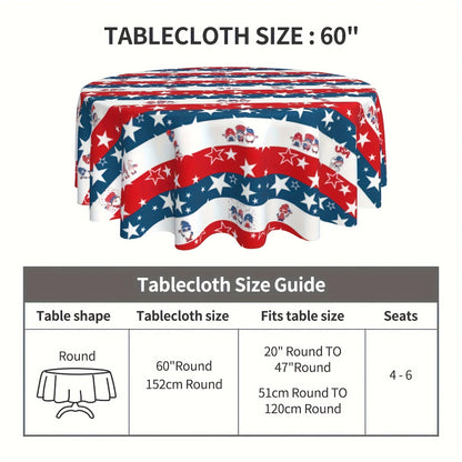 Independence Day Starry Round Tablecloth