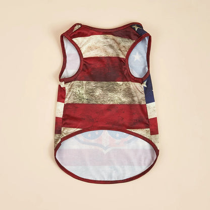 American Flag Pet Outfit – Tank Top & Sweatshirt