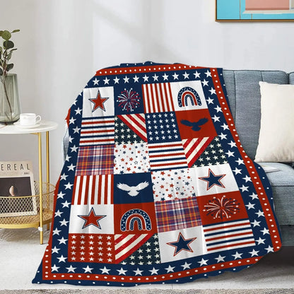 USA Flag & Star Design Blanket