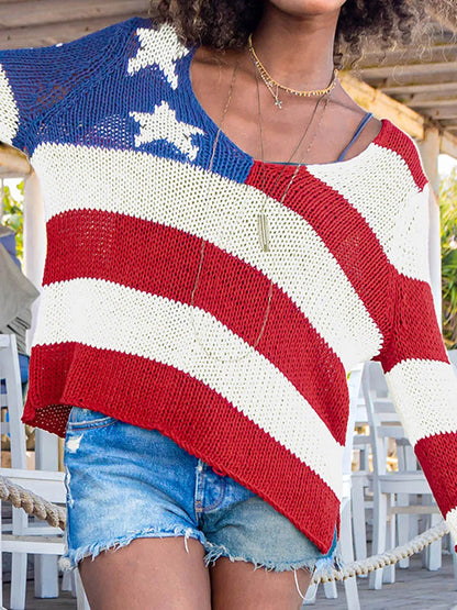 American Flag Women's Knit Top