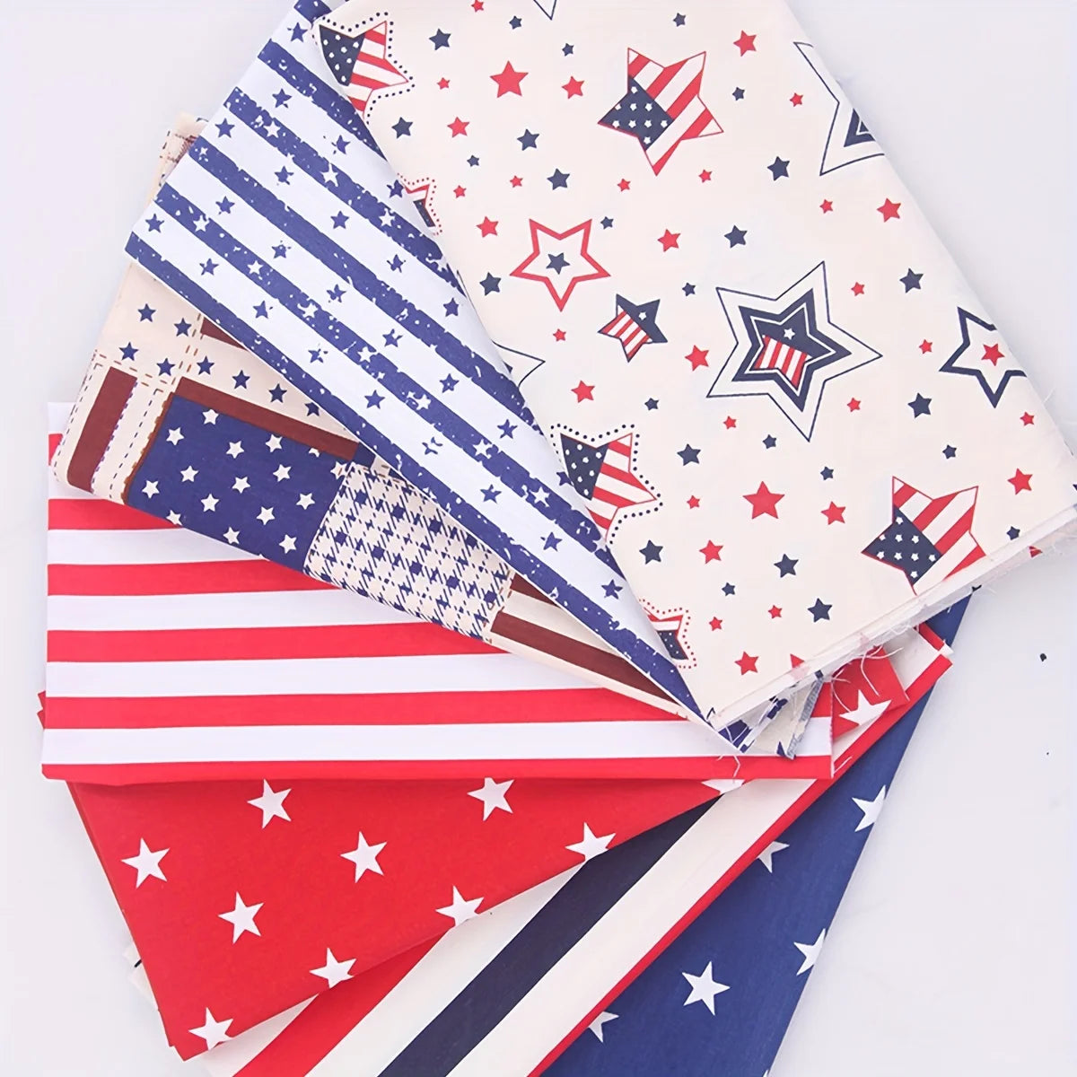 American Flag Printed Fabric Squares