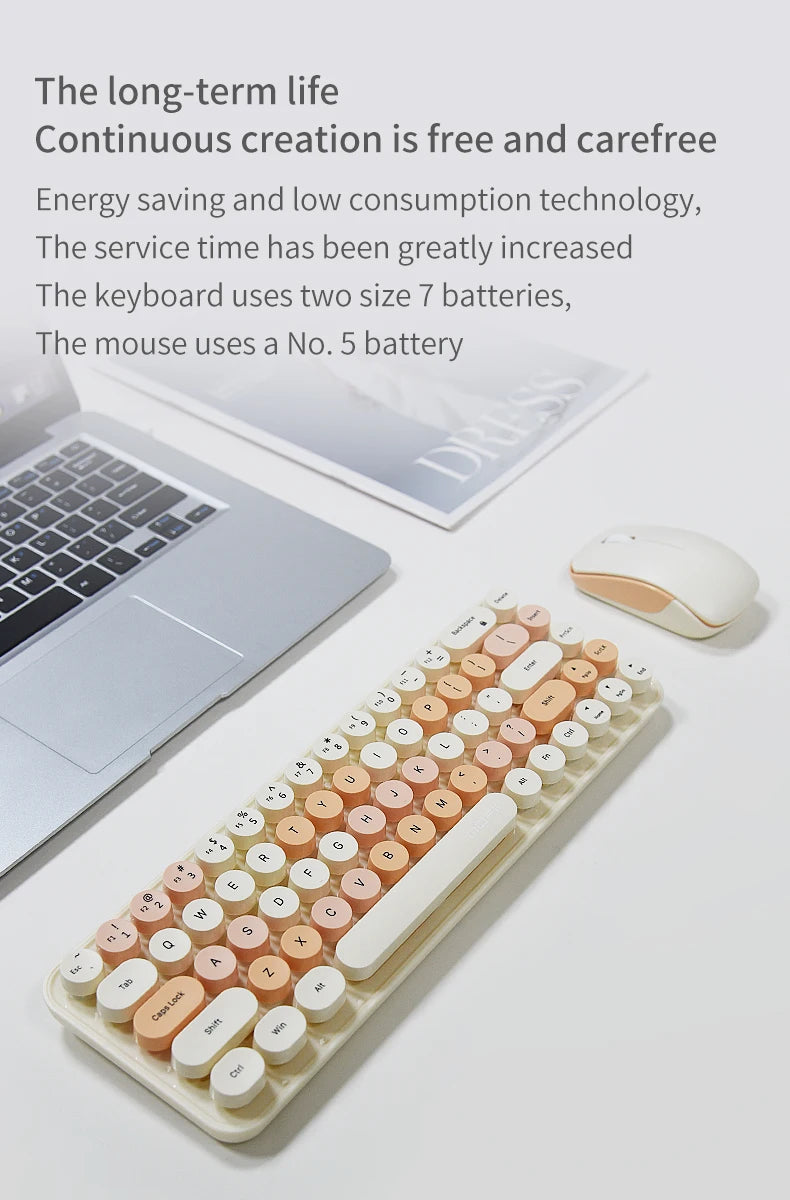 Colorful Compact Keyboard & Mouse Set for PC & Laptop