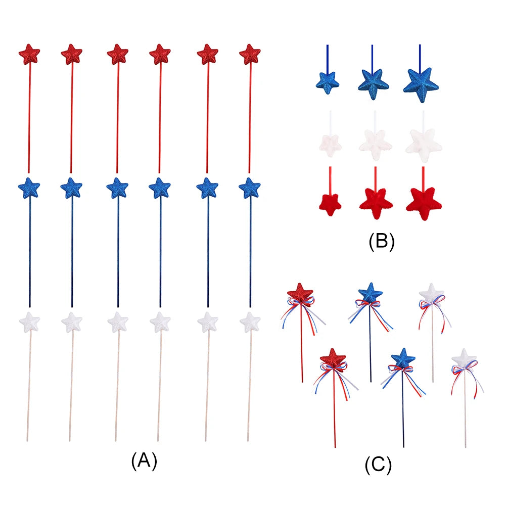 Independence Day Glitter Star Ornaments