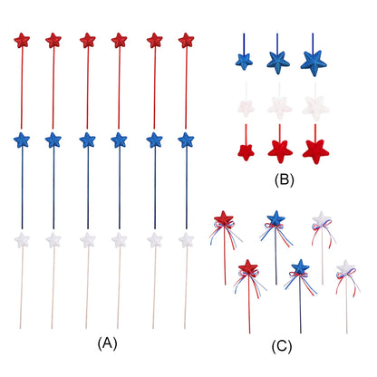 Independence Day Glitter Star Ornaments