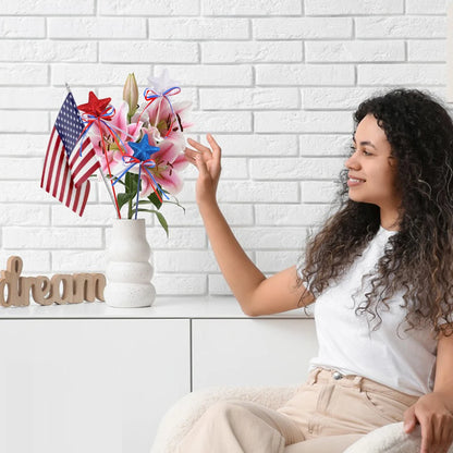 Independence Day - Glitter Table Centerpiece Decor, Foam Stem Sticks