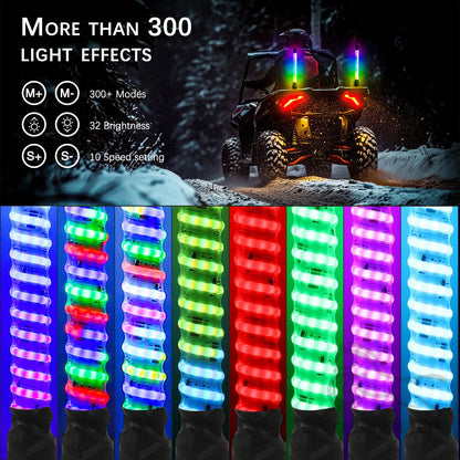 LED Lighted Flagpole Antenna Whips