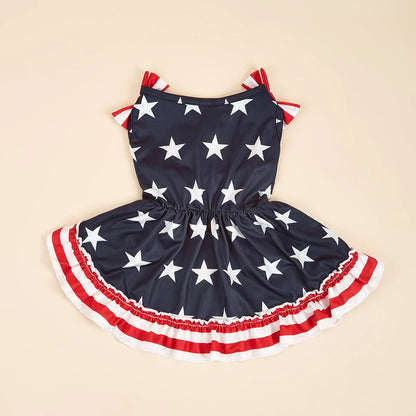 American Flag Stars Printed Sundress For Your Puppy