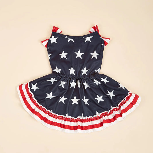 American Flag Stars Printed Sundress For Your Puppy