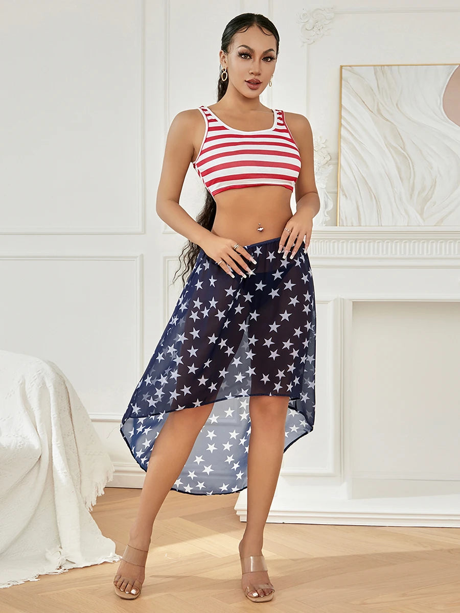 Independence Day Outfit - Women's Summer Skirt Set