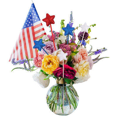 Independence Day - Glitter Table Centerpiece Decor, Foam Stem Sticks