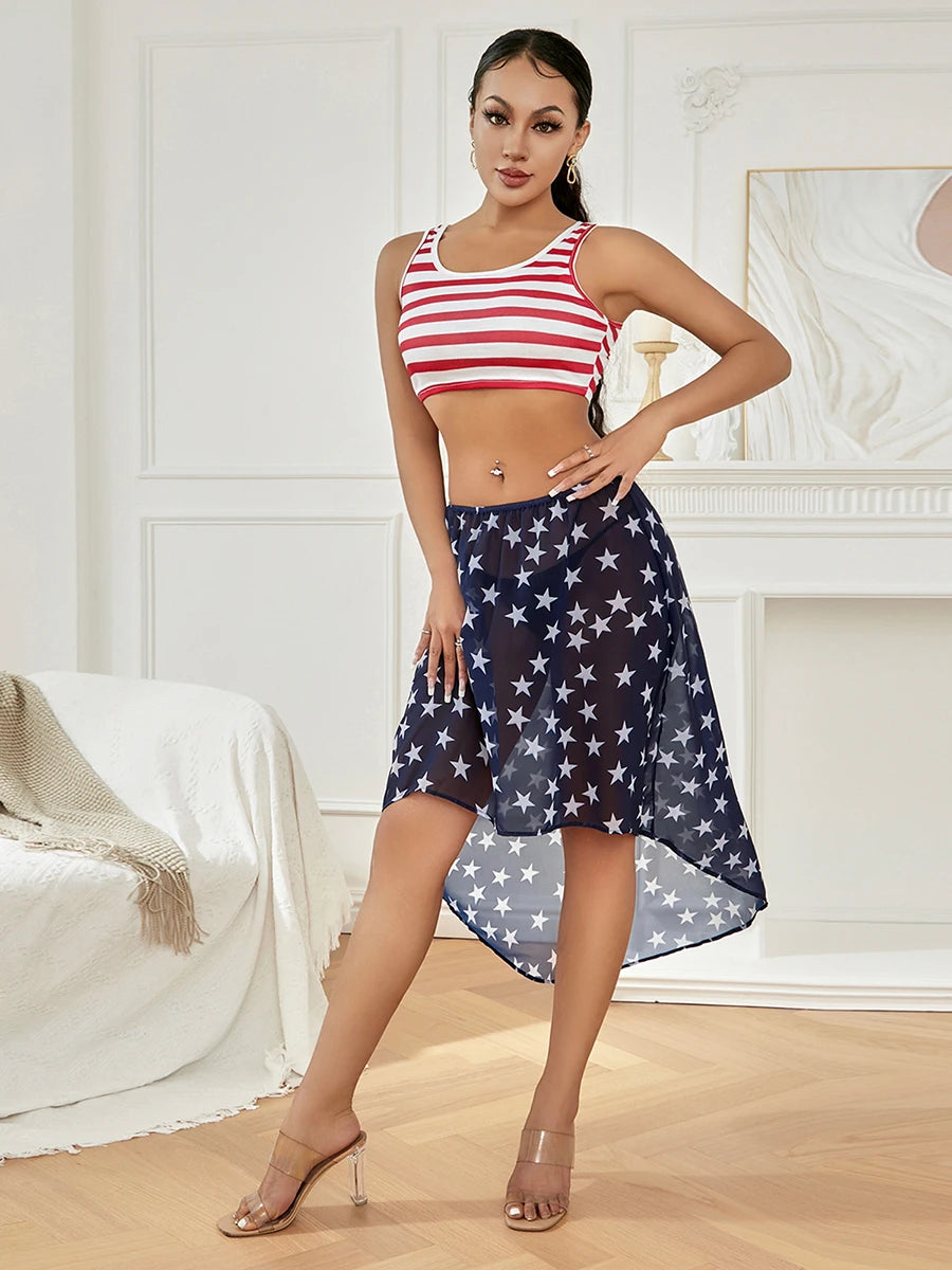 Independence Day Outfit - Women's Summer Skirt Set